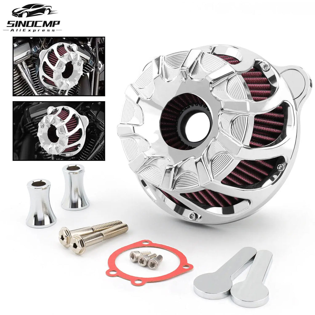 Chrome Air Cleaner Intake Filter MP09-009-0009CR For Harley Dyna FXR Touring Road Glide Ki