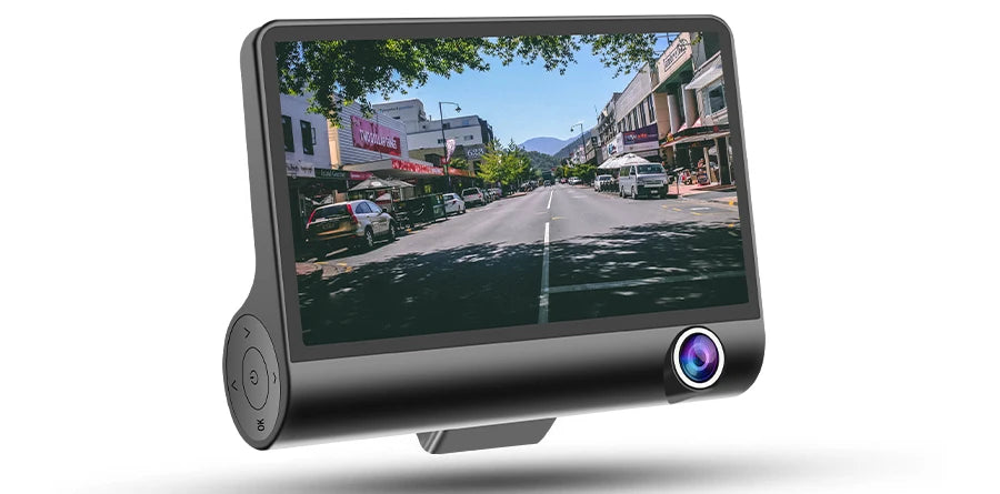 4 inch Black Box Car DVR Dashcam Dash Camera IPS HD Screen 1080P Dual Lens Video Recorder Front + Interior View Camera Dash Cam