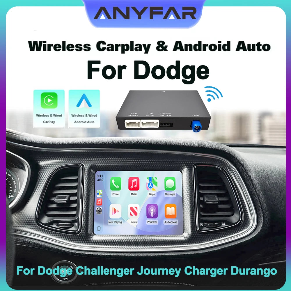 Wireless CarPlay Android Auto Retrofit Kit OEM Screen Upgrade Decoder Box for Dodge Challe