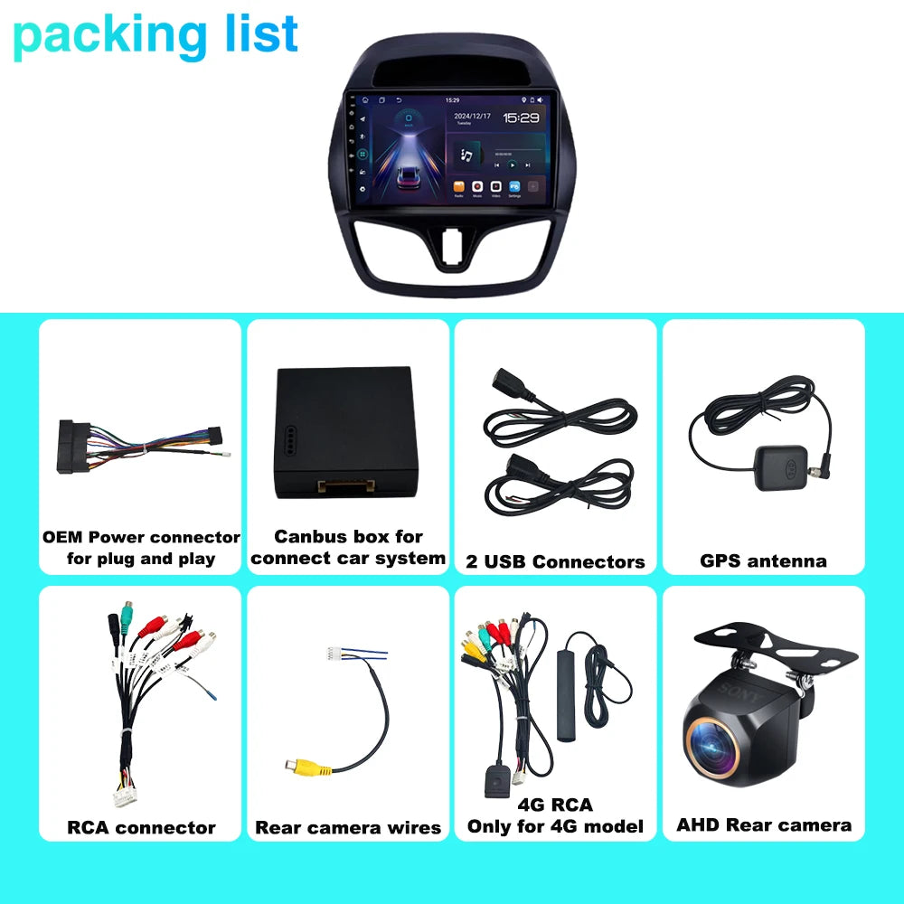 Android 15 Car Player For Chevrolet Spark Beat 2015-2018 Multimedia Stereo Car GPS Navigat