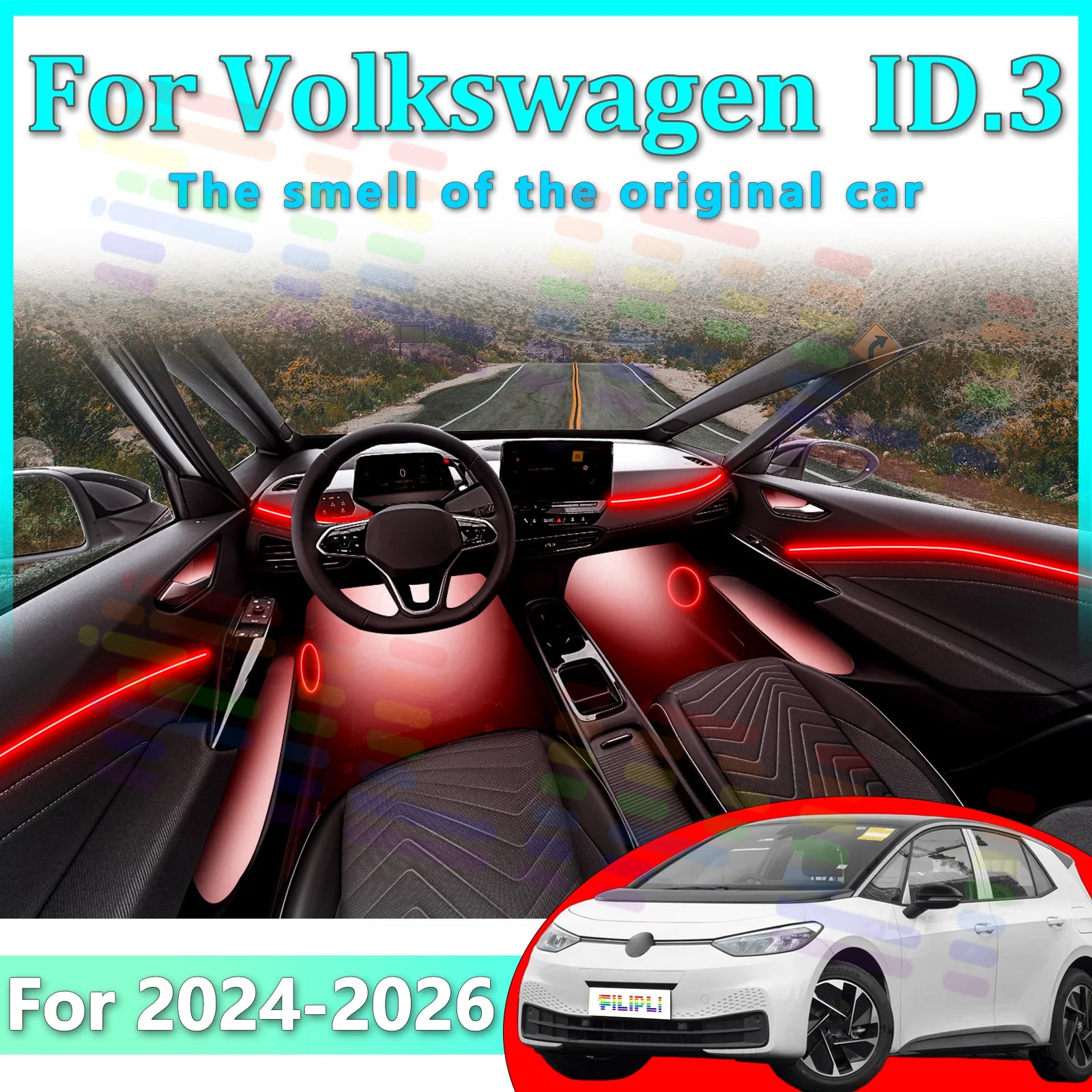RGB - Ambient Light - for VW E11 ID3 - App Control - Car Interior Lighting | AUTOKITSHOP