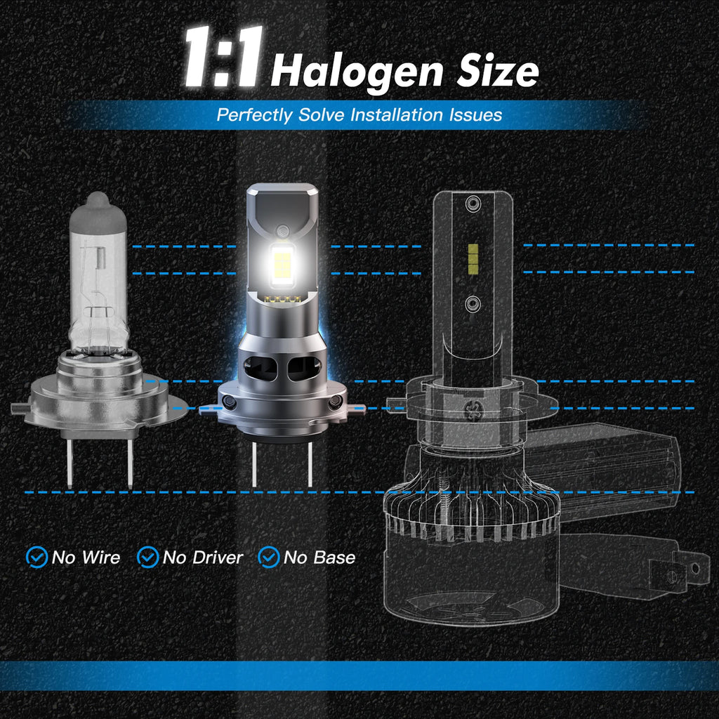 BEVINSEE 70W 12000LM H7 H11 H1 LED CANBUS Headlight Bulbs HB3 9005 HB4 9006 H8 H9 H27 880