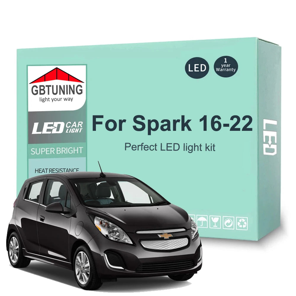 7-Piece LED Interior Light Kit for Chevrolet Chevy Spark - Canbus Error-Free Bulbs | AUTOKITSHOP