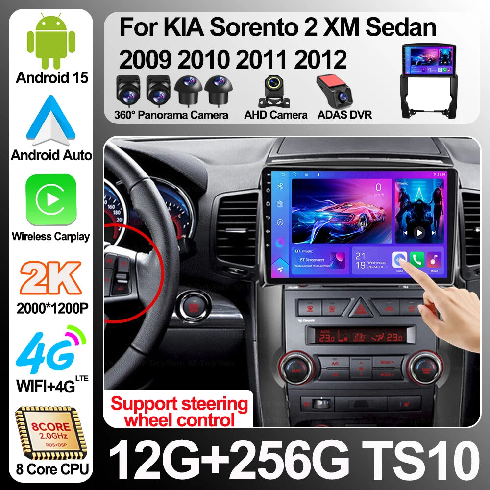 Android 16 For Kia Sorento 2 Xm Sedan 2009 2010 2011 2012 Car Radio Auto Multimedia Player | AUTOKITSHOP