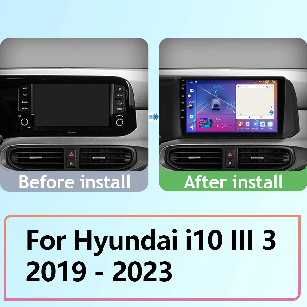 Car GPS Navigation For Hyundai I10 III 3 2019 - 2023 LHD RHD Android Auto Radio Video Play