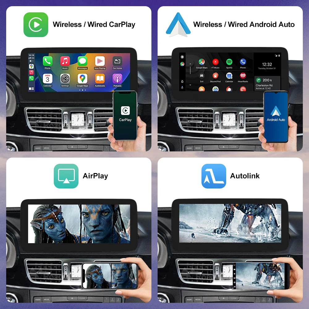 Android Auto Wireless CarPlay Linux Car Multimedia Touch Screen for Mercedes Benz E Class  | AUTOKITSHOP
