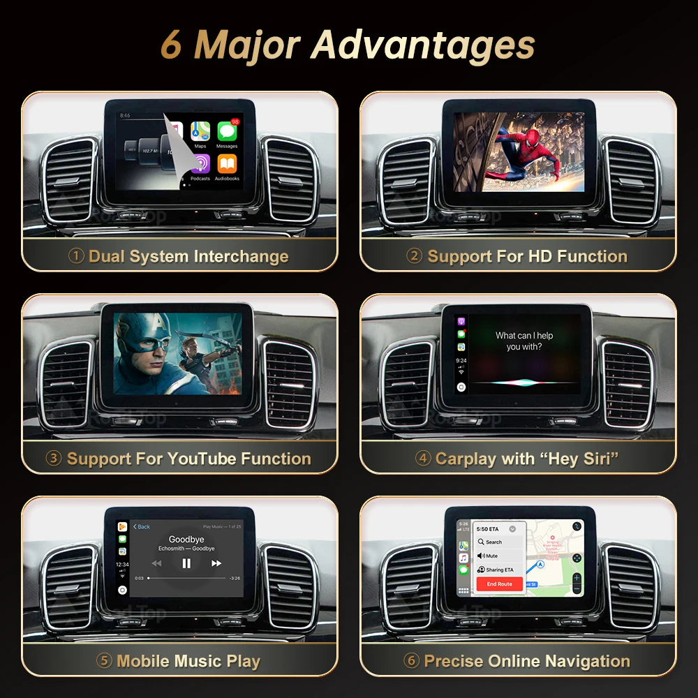 Wireless CarPlay for Mercedes Benz GLE GLS 2016-2018, with Android Auto Mirror Link AirPla