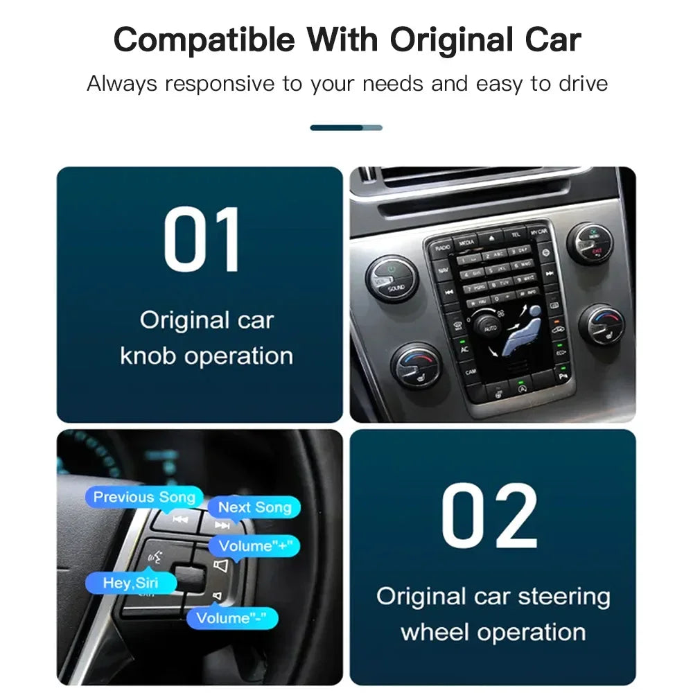 Wireless CarPlay Android Auto decoder box for Volvo xc60 s60l v60 v40 s60 with rear view c | AUTOKITSHOP