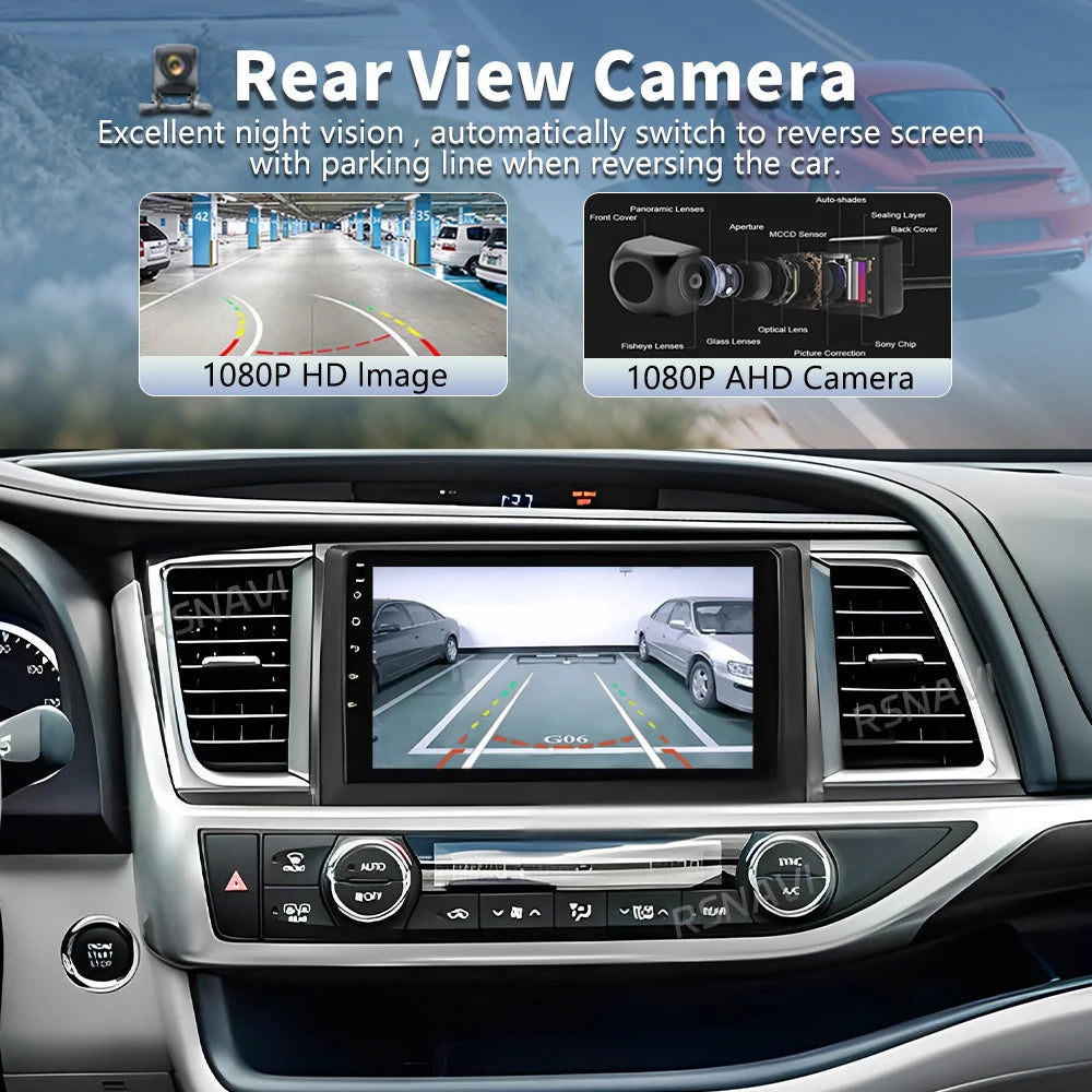 Android 16 For Toyota Highlander 3 Kluger 2013 - 2018 2K QLED Android Car Radio Multimedia