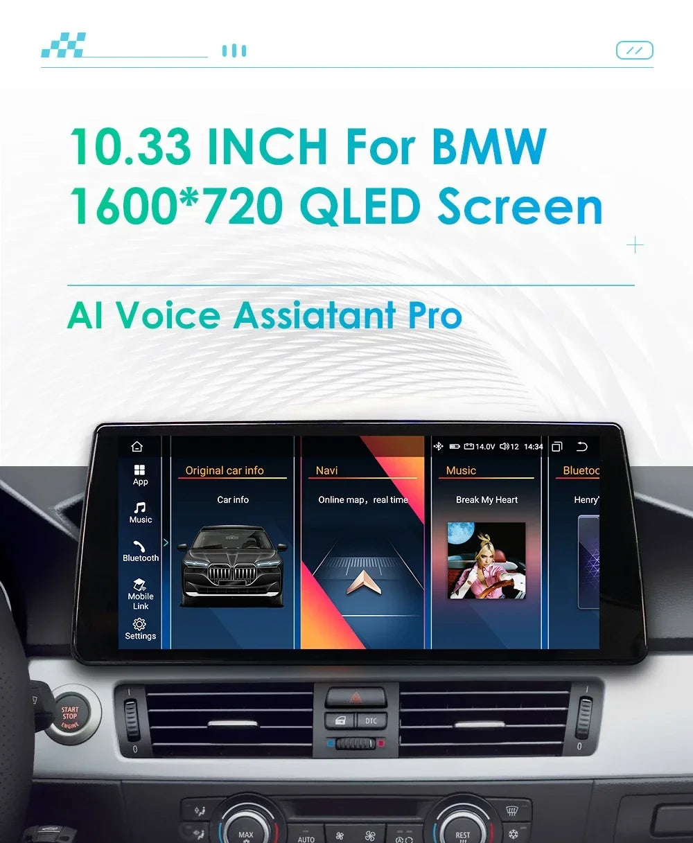 10.33' Android Car Radio For BMW 5 Series E60 E61 E63 E64 E90 E91 E92 E93 CCC CIC Multimed