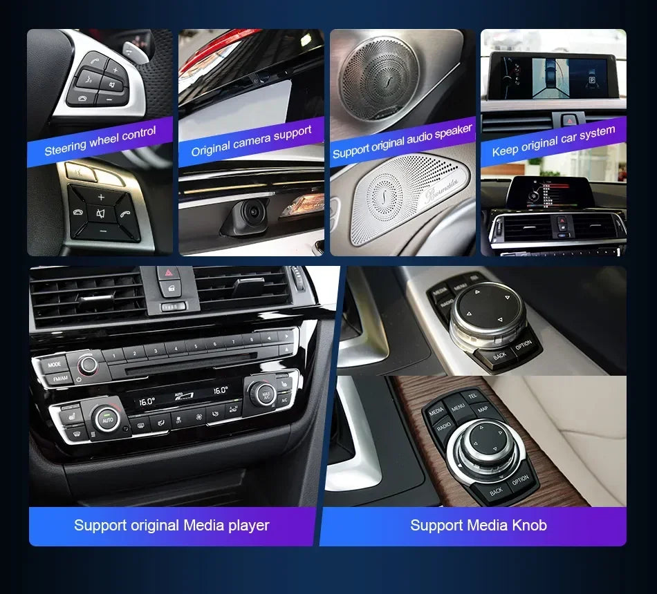 Android 14 CarPlay Car Radio For BMW 3 Series E90 E91 E93 5 Series E60 E61 E63 E64 2005-20
