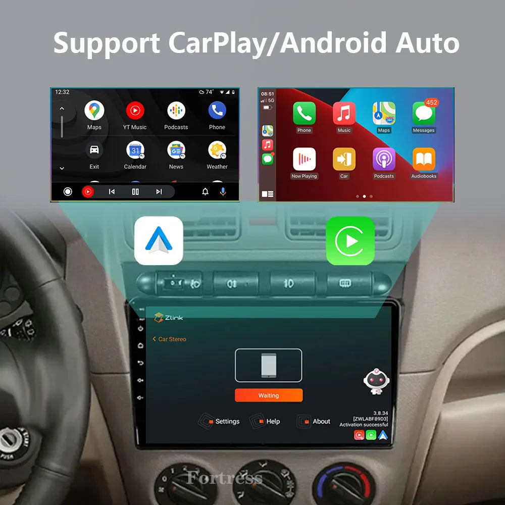 Android 16 Car Radio Carplay For Kia Picanto SA Morning 2004 - 2007 Multimedia Player Ster