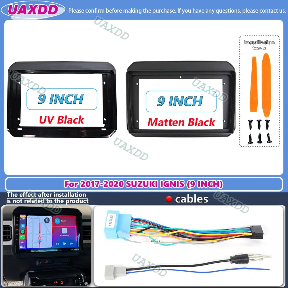 9 inch 2 Din Car DVD Frame Audio Fitting Adaptor Dash Trim Kits Facia Panel For Suzuki Ign