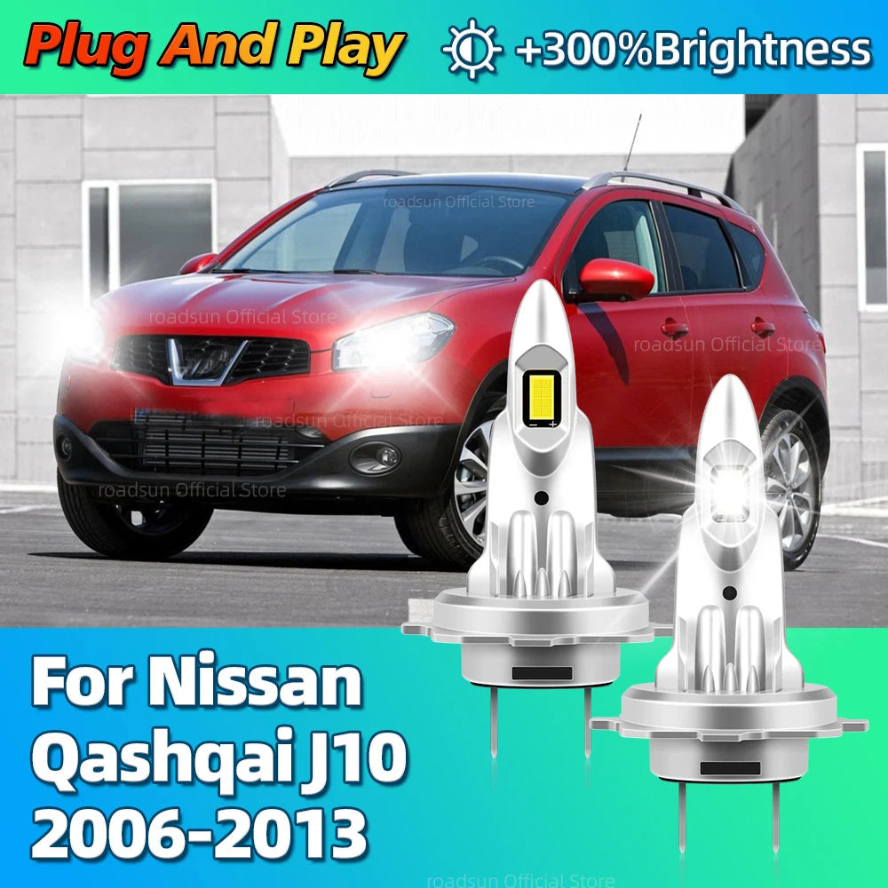 LED 30000LM Super Bright Canbus Auto Headlamp 6000K Car Headlight For Nissan Qashqai J10 2