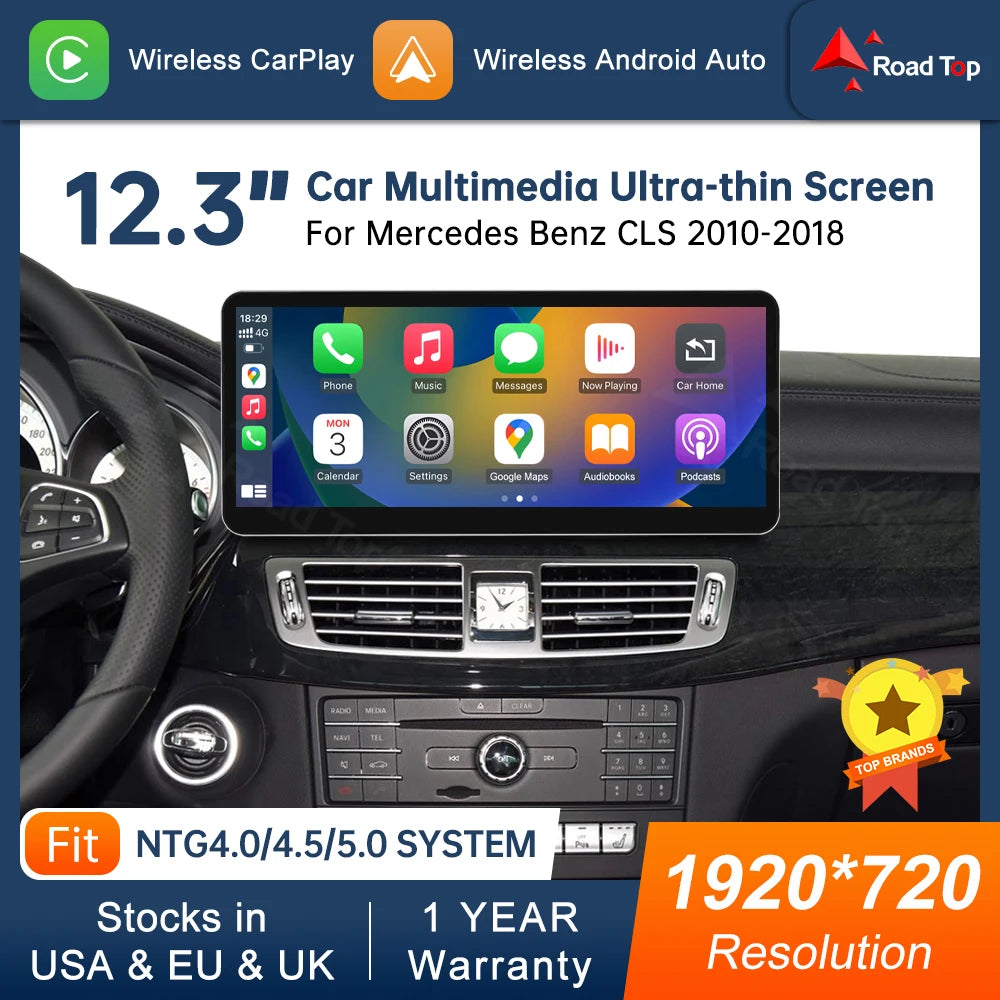 CN 12.3'' Multimedia Display For Benz CLS 2010-2018 NTG4.0 NTG4.5 NTG5.0 Touch Screen Wire | AUTOKITSHOP