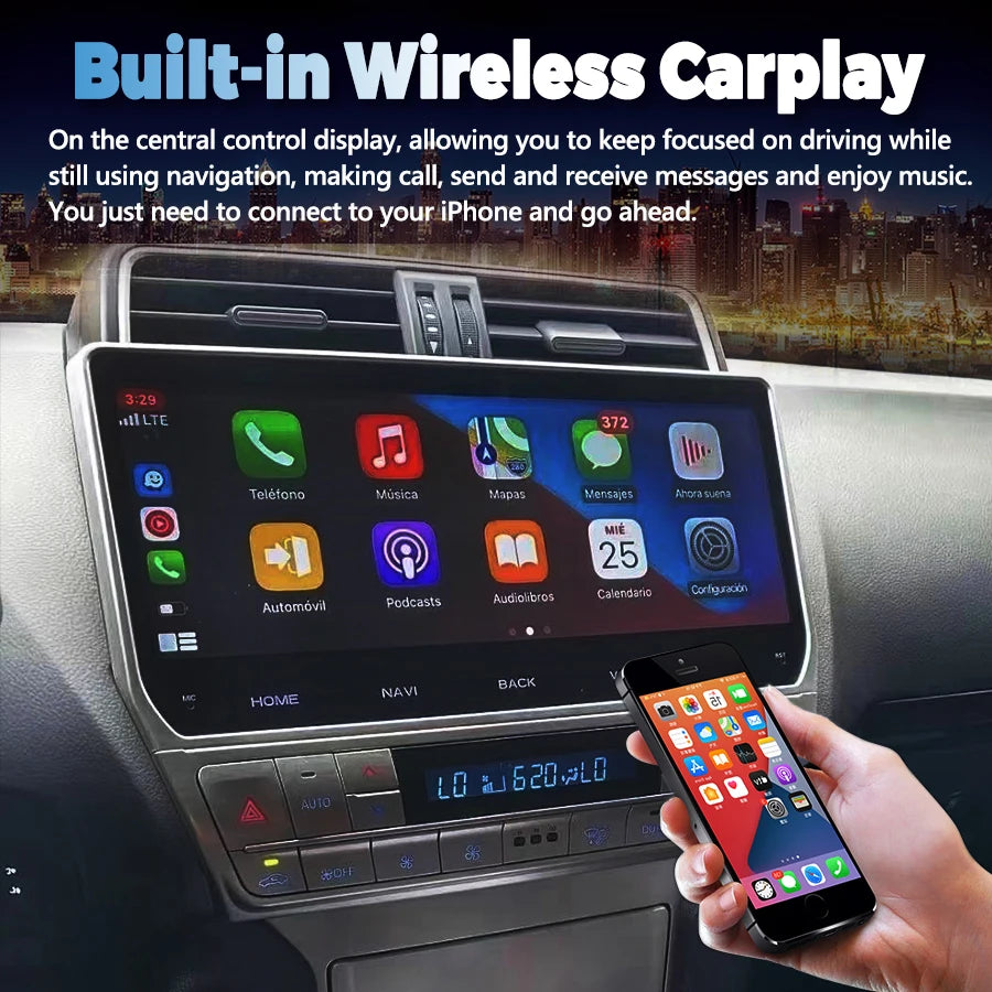 Android 14 Car Radio For Toyota Land Cruiser Prado 150 2018-2023 12.3" Screen Multimedia V