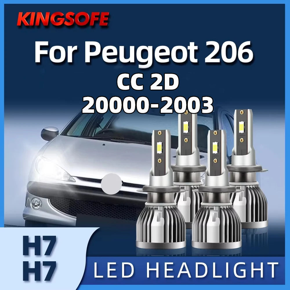 KINGSOFE 2/4Pcs H7 LED 40000LM Car Headlight Bulbs Headlamps 6000K 12V Lights For Peugeot