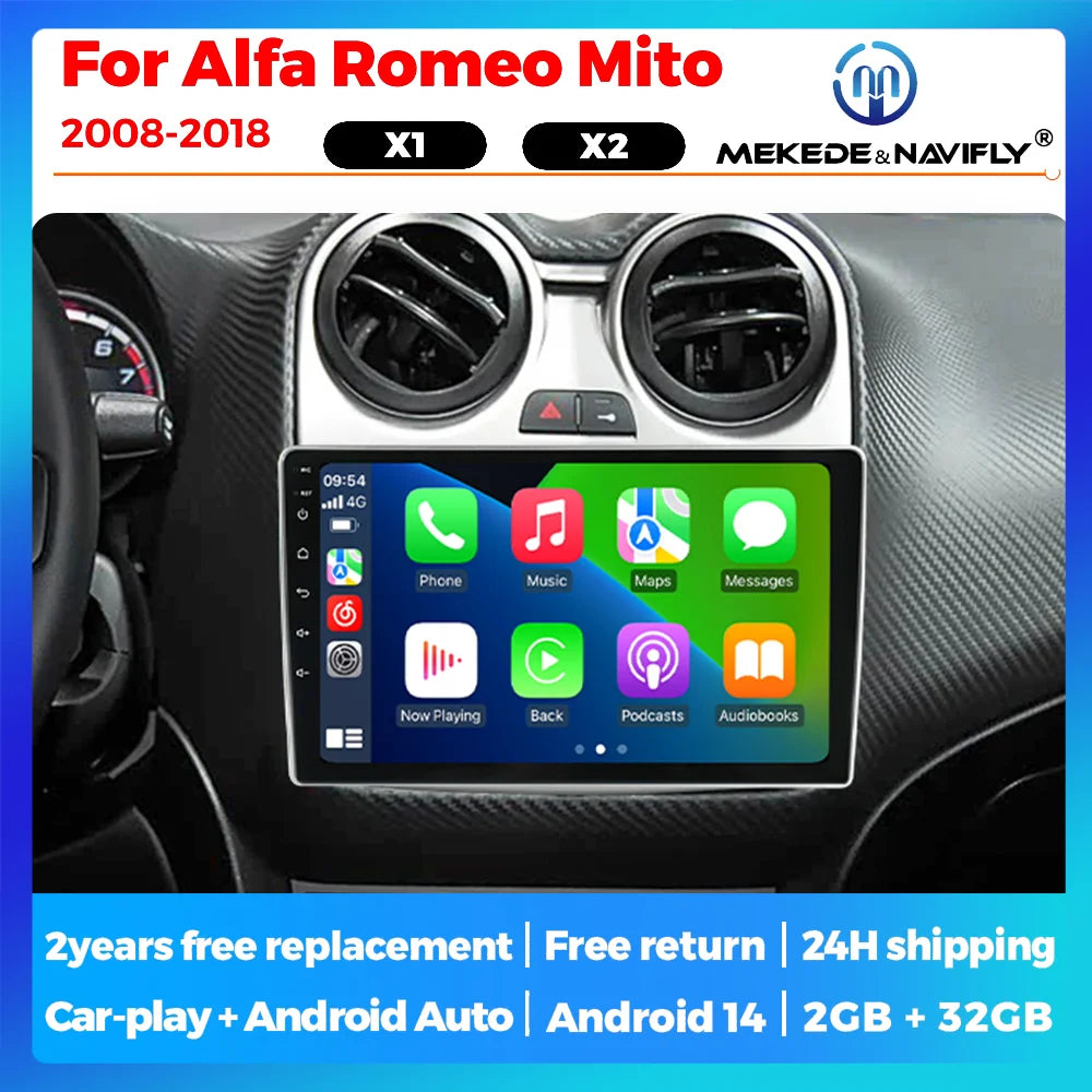 Android 14 Car Radio For Alfa Romeo Mito 2008-2018 Autoradio Multimidia Player Navigation