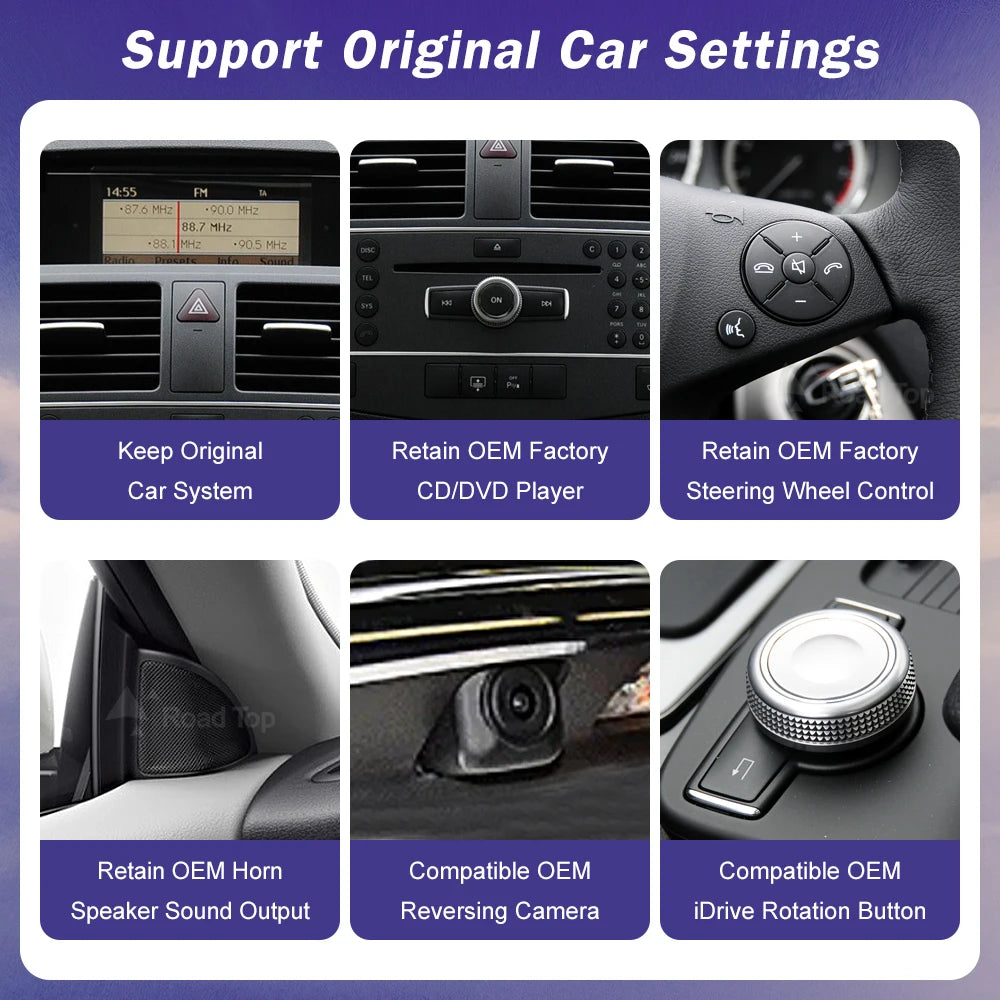 Android Auto Wireless CarPlay Linux Car Multimedia Touch Radio Screen for Mercedes Benz C  | AUTOKITSHOP
