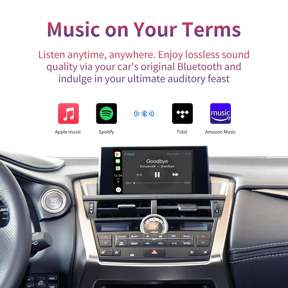 Wireless CarPlay Android Auto for Lexus NX-300 RX IS ES GS RC CT LS LX-570 2014-2019 with