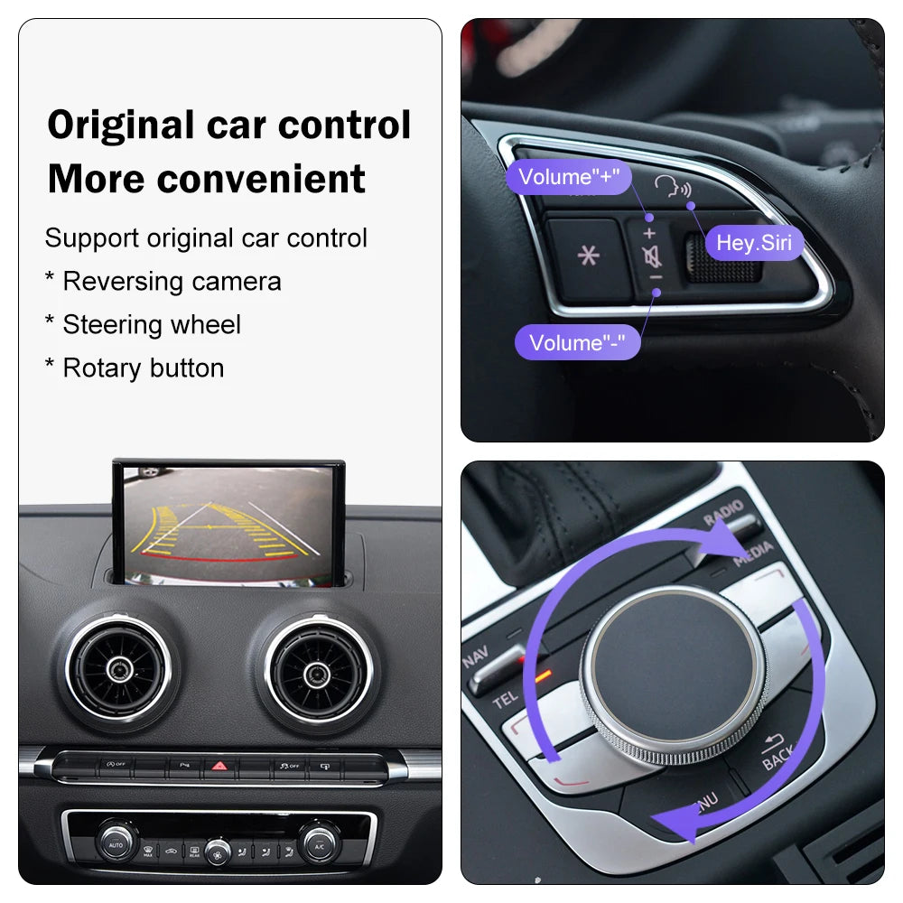 Android Auto Wireless CarPlay for Audi A3 8v Q2 8P 2013-2018, with Mirror Link AirPlay Blu | AUTOKITSHOP