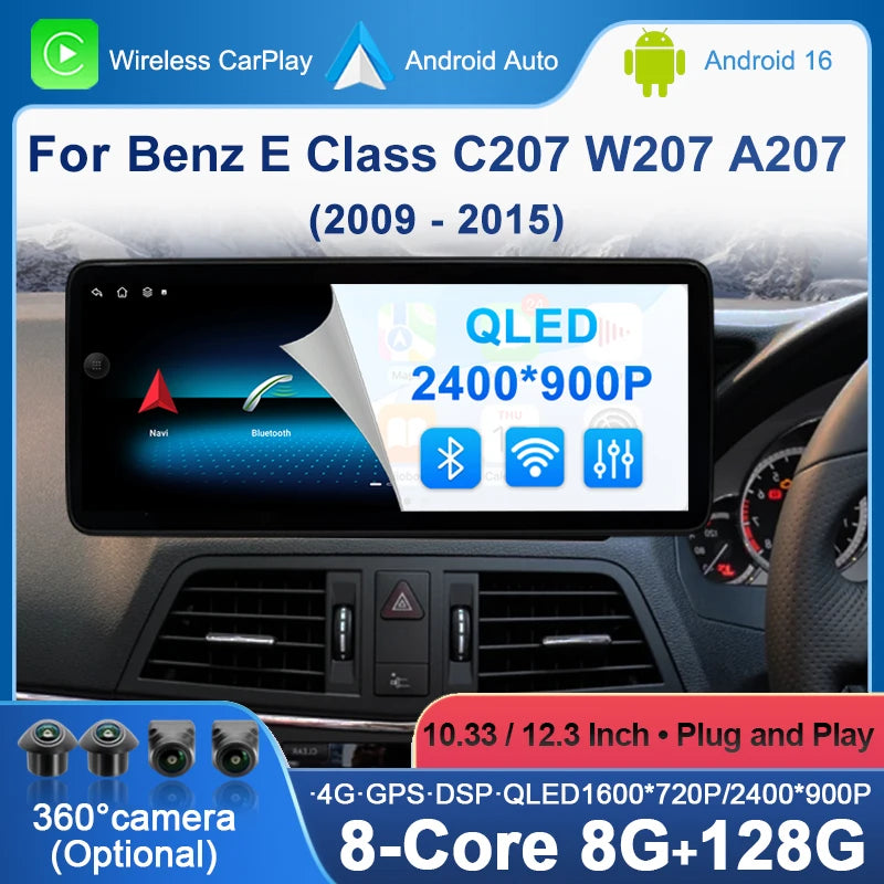 Right Hand Drvie For Benz E Class C207 W207 A207 2009-2015 Car Radio Multimedia Android16