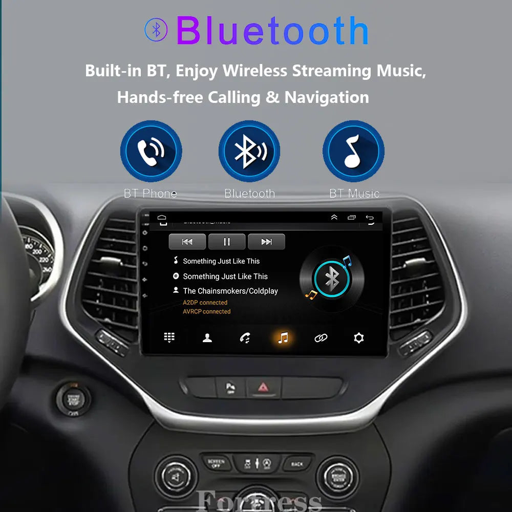 For Jeep Cherokee 5 KL 2014-2018 Car Radio Multimedia Navigation 4G Stereo Wireless Blueto