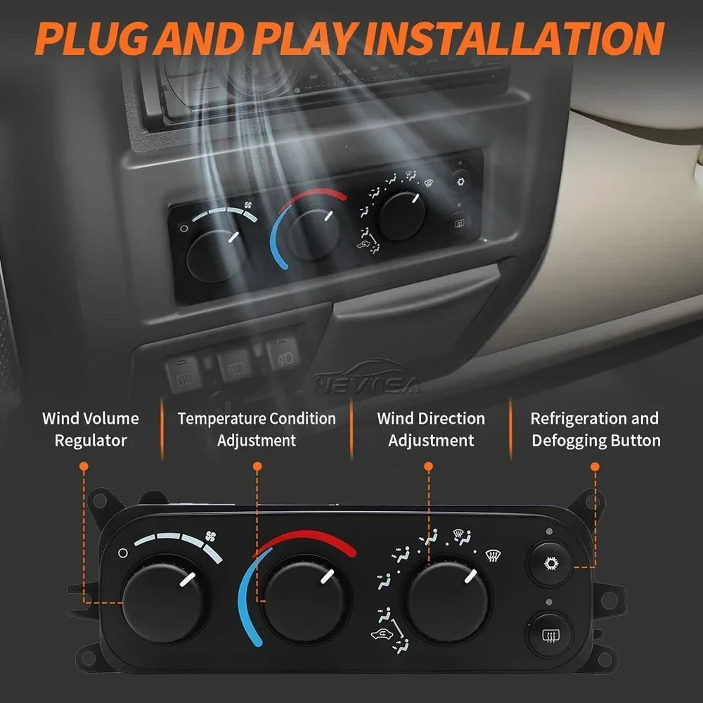 AC Heater Air Climate Control Module Switch For Dodge Dakota 2002 2003 2004 2005 Ram 1500 2500 3 - Automotive LED Light