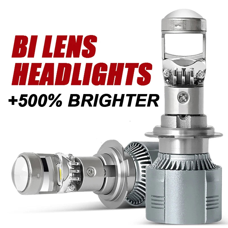 H4 H7 BI Led Projector Lens H11 9005 HB3 9006 HB4 Hi/Lo Beam Car Headlight Bulb Canbus Lam