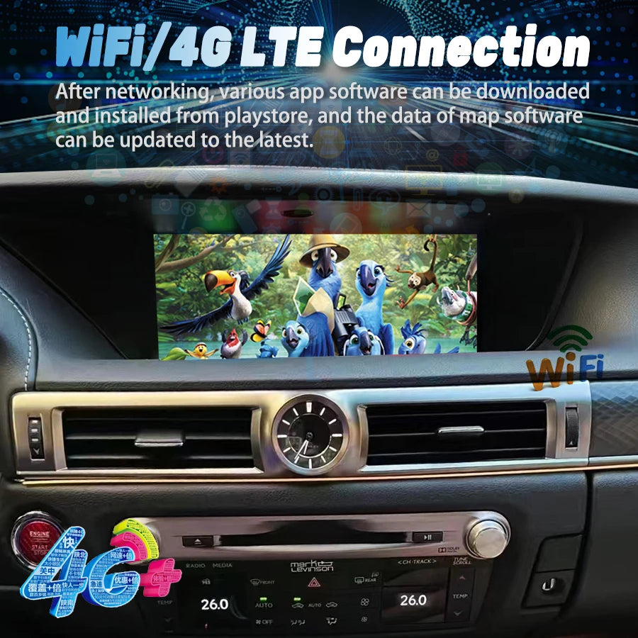 Android 13 GPS 12.3'' Screen For Lexus Gs350 GS 350 2013 - 2019 Car Radio Navigation Auto