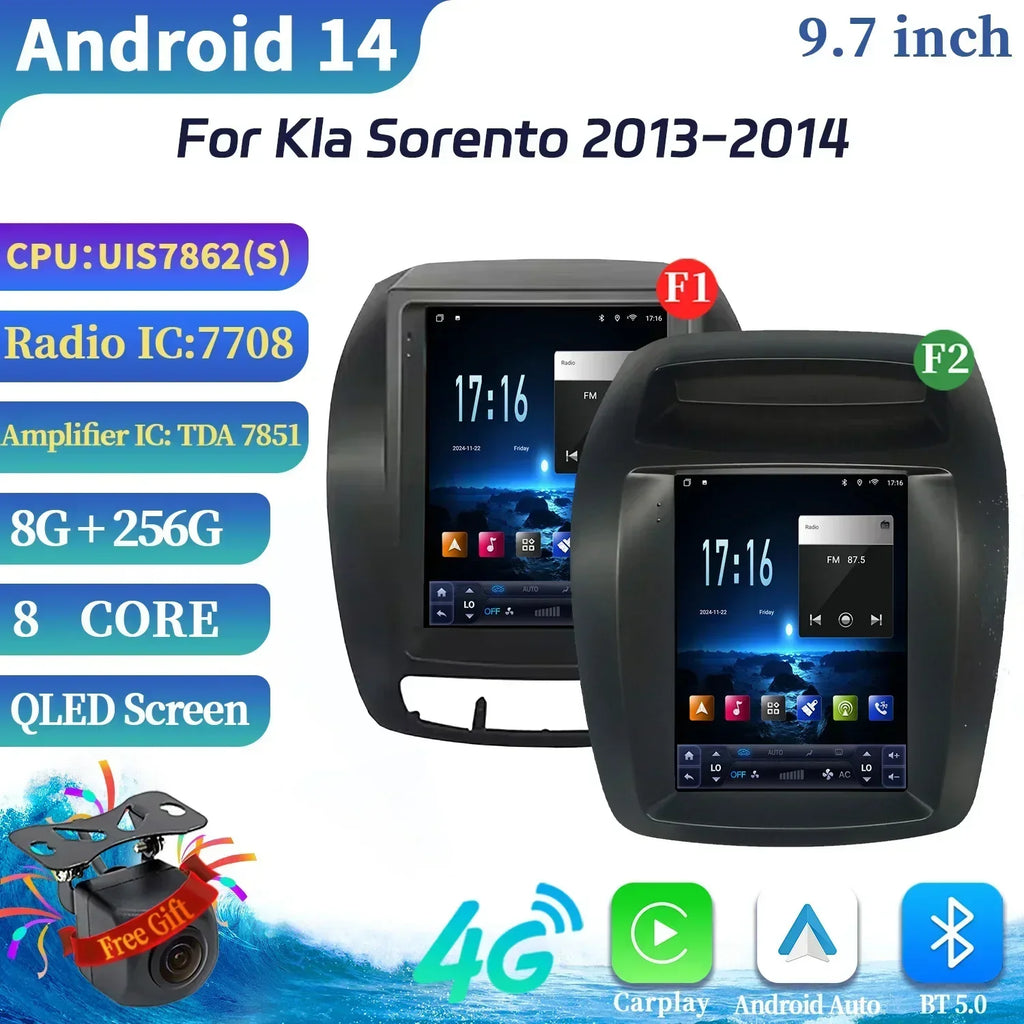 9.7inch Android 14 For Kla Sorento 2013-2014 2014 2015 2016- 2021 Monitor Screen Multimedi