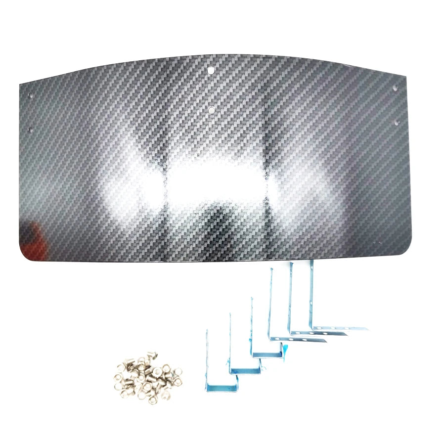 Car 2.5"-5.5" Cold Air Intake Filter Cover Heat Shield Carbon Fiber Look Metal