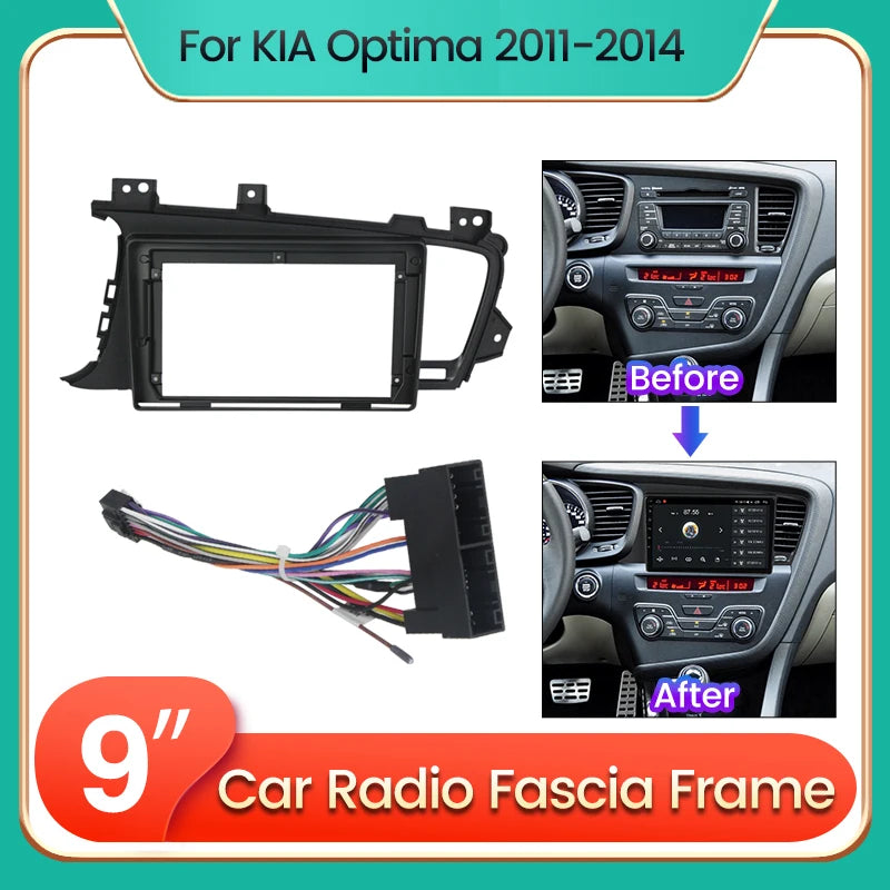 9 Inch Car Frame Fascia Adapter for KIA K5 Optima 2011 - 2015 Android 2din Radio Installat | AUTOKITSHOP