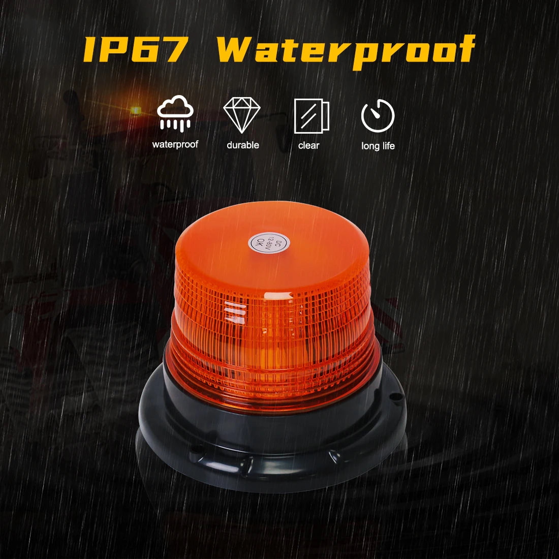 Car Truck Roof Top Warning Light Emergency LED Strobe Light Flashing Beacon With Magnetic  | AUTOKITSHOP