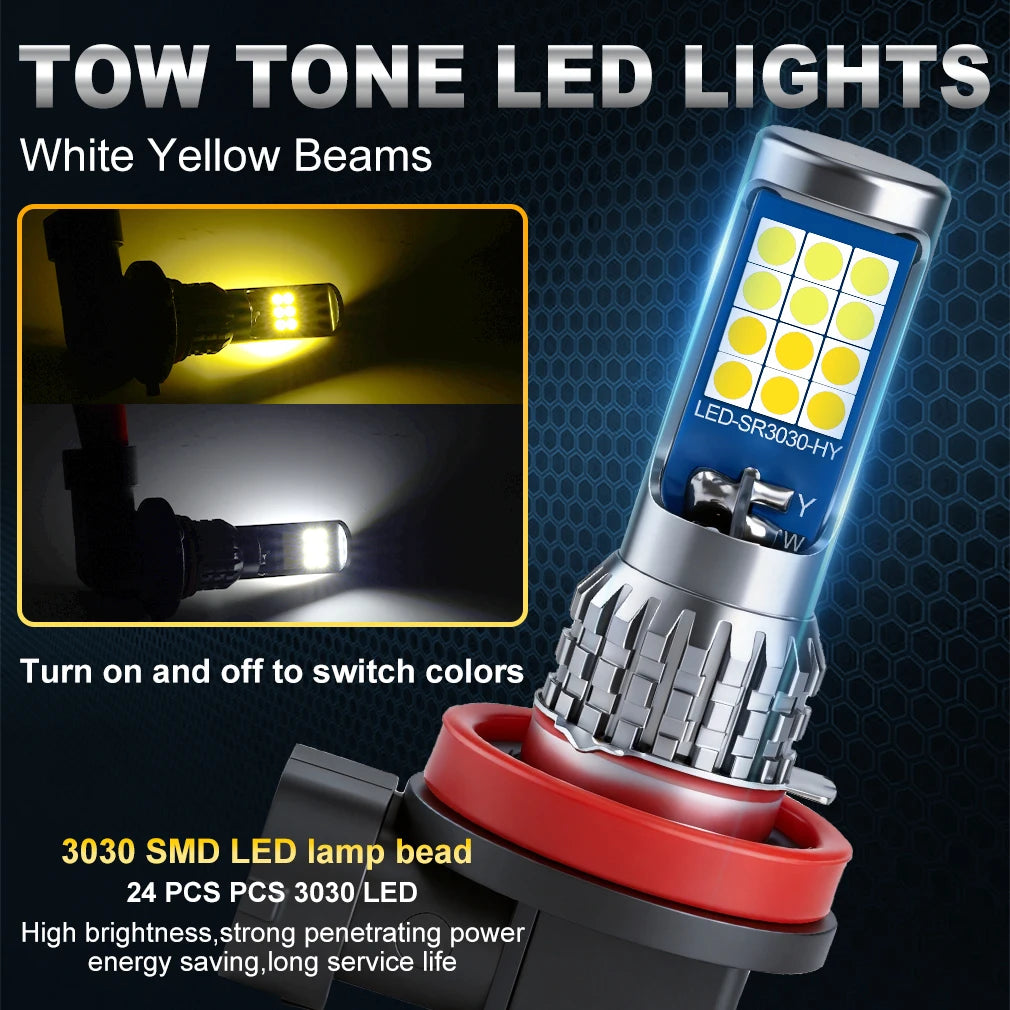 S&D H11 LED Fog Lights Bulbs 9005 9006 HB3 HB4 LED Headlight for Car 80W 25000LM 5700K Whi