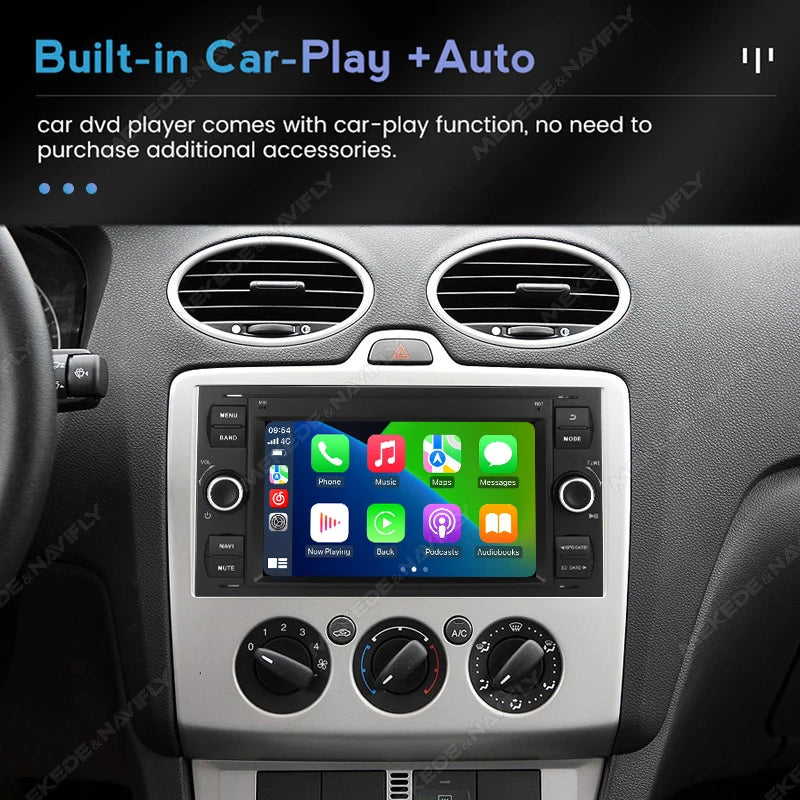 Android 2Din Car Radio for Ford Focus 2 Mondeo S C Max Kuga Fiesta Fusion Carplay IPS Scre | AUTOKITSHOP