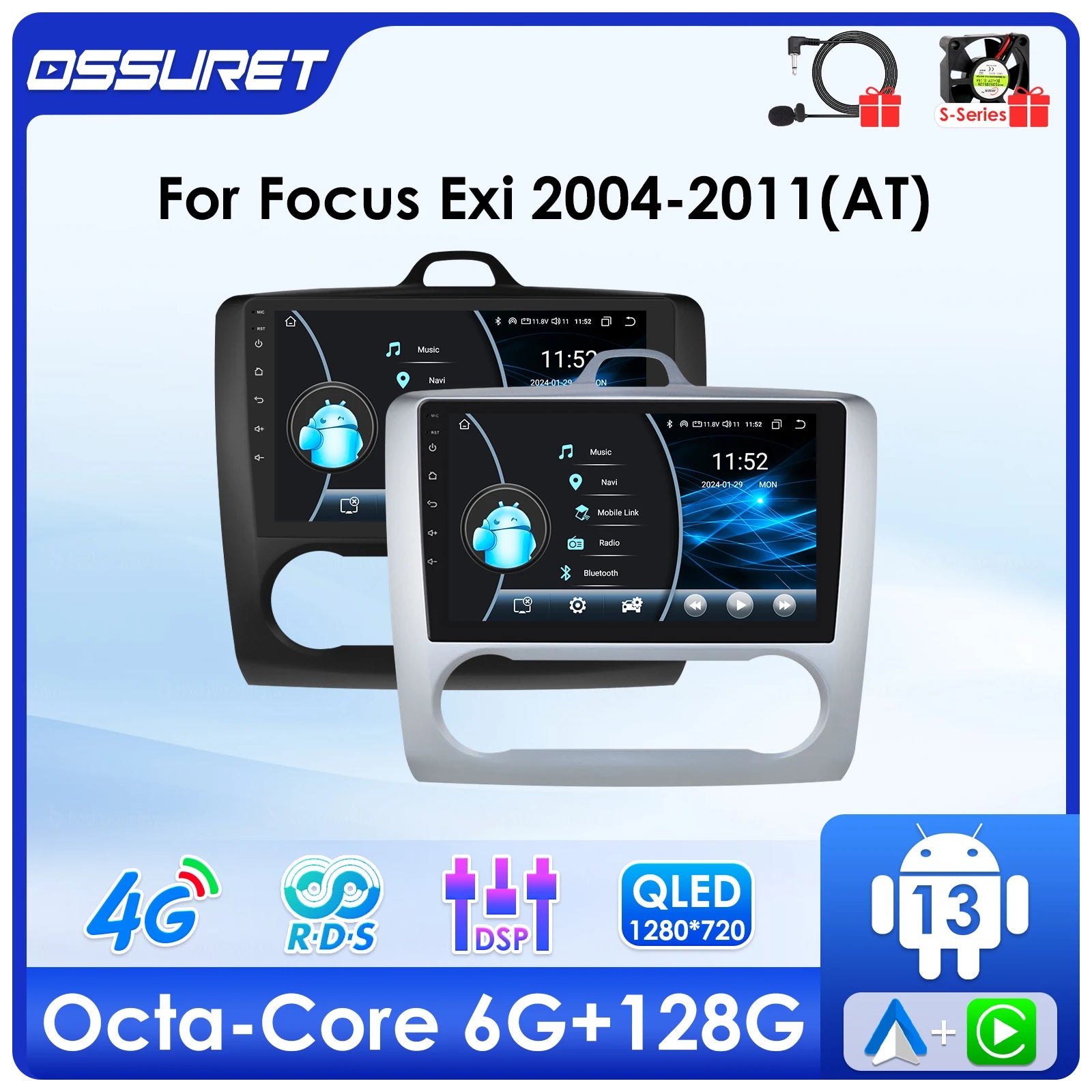 Android 13 Autoradio For Ford Focus EXI AT 2004-2011 multimedia Video player 2din car inte