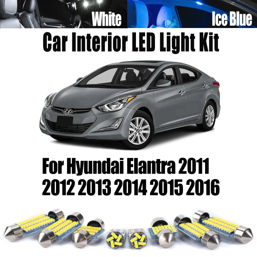 9-Piece LED Interior Light Kit for Hyundai Elantra - Canbus Error-Free Bulbs | AUTOKITSHOP