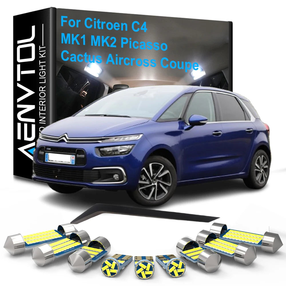 LED Interior Light Kit for Citroen Grand C4 Picasso MK1 MK2 Cactus Aircross Coupe Dome Trunk Foot Door License plate ...