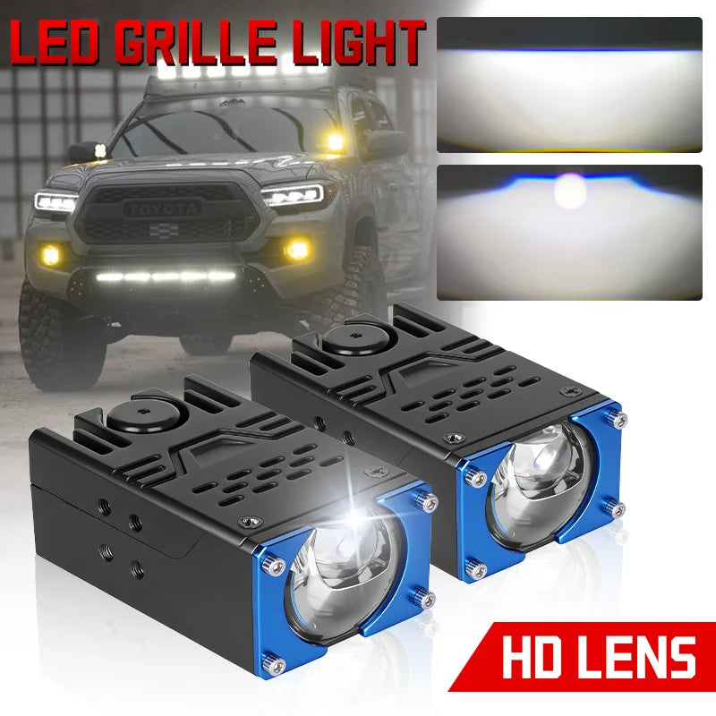 1/2PCS LED Car Lens Spotlight High Brightness Modification External Headlight Motorcycle O