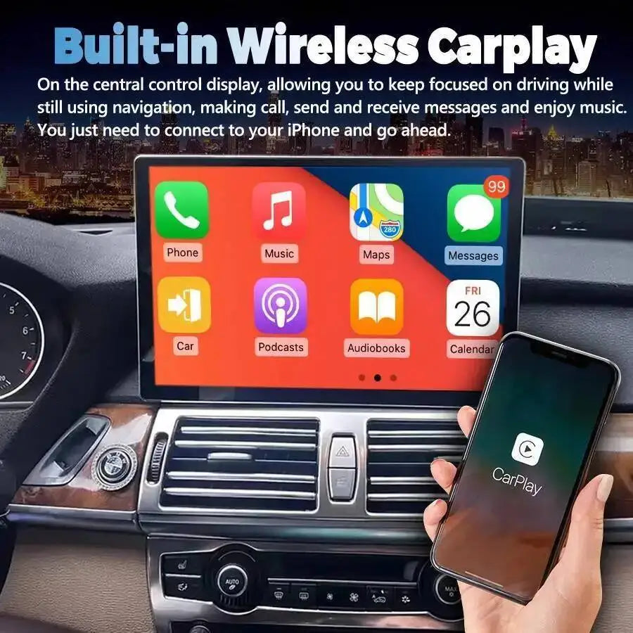 S 13.3inch Android 15 Carplay Auto Car Radio For Bmw X5 E70 X6 E71 CCC CIC Autoradio Stere | AUTOKITSHOP