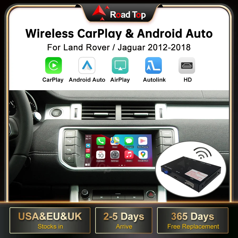 RoadTop Wireless Carplay Android Auto Mirror Link AirPlay Ai Box For Land Rover Jaguar Ran