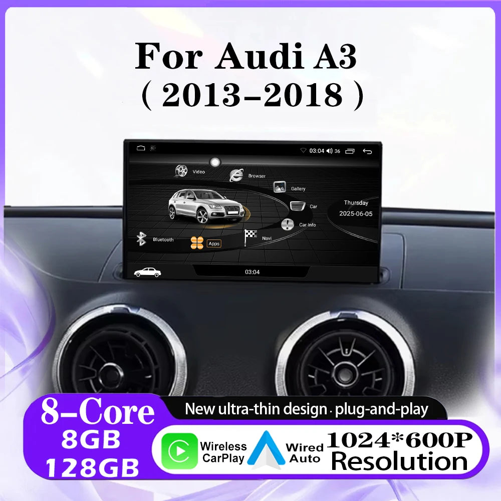 Android 16 Auto Carplay For Audi A3 2013 2014 2015 2016 2017 2018 Car Radio Multimedia GPS