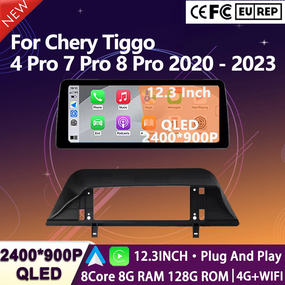 12.3" For Chery Tiggo 4 Pro 7 Pro 8 Pro 2020 - 2023 GPS Navigation WiFi Bluetooth HD Touch | AUTOKITSHOP