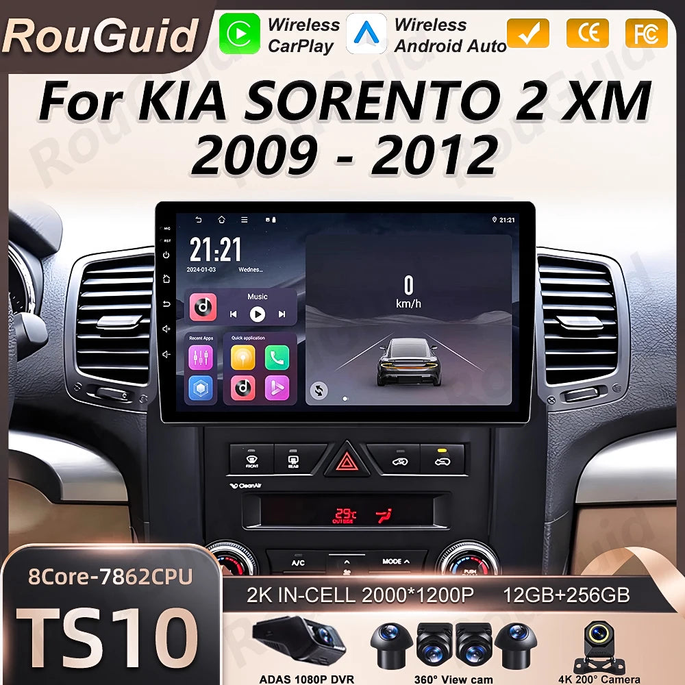 Android 16 Auto Stereo For KIA SORENTO 2 XM 2009 2010 2011 2012 Car Radio 5G Multimedia Vi | AUTOKITSHOP