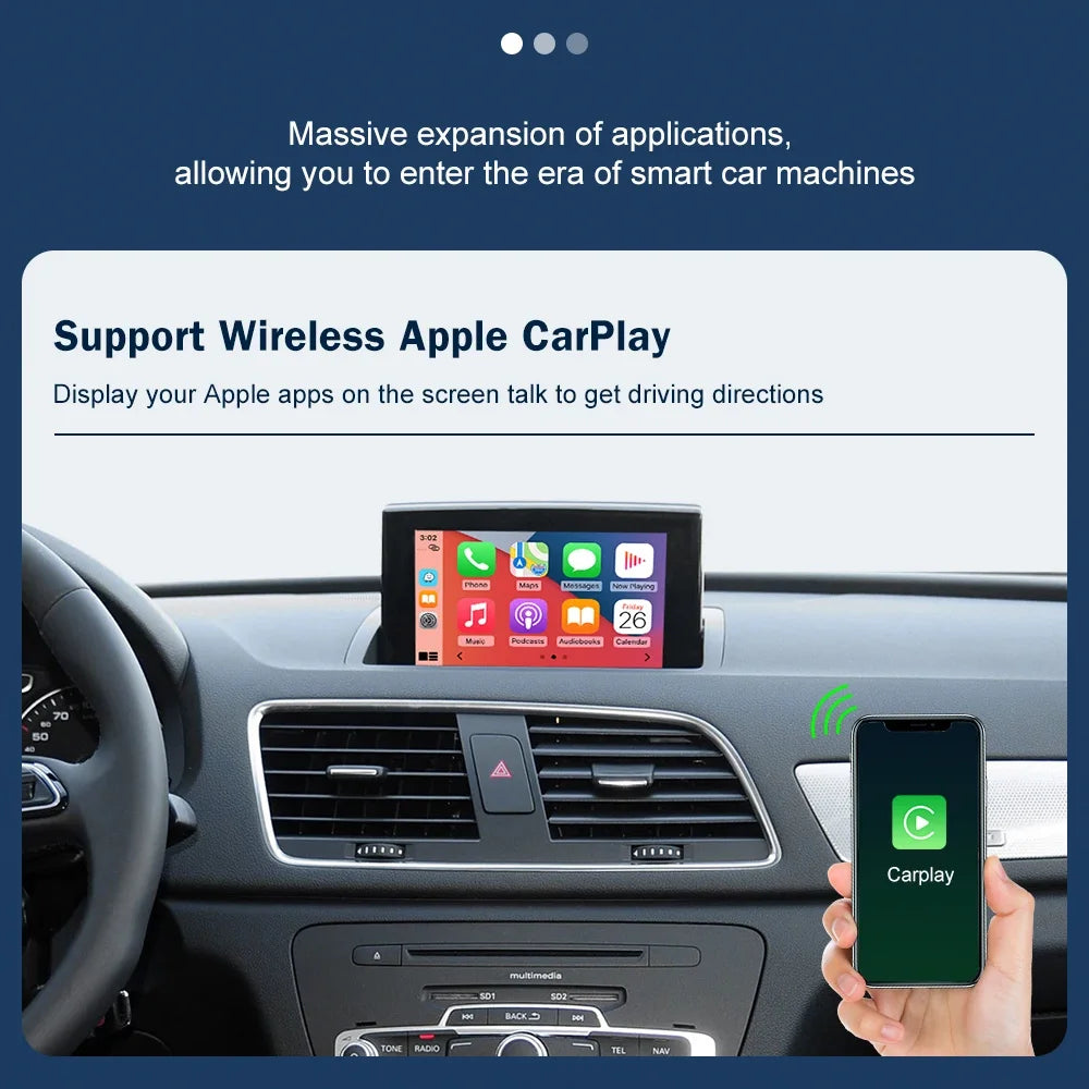 CARABC Wireless CarPlay Android Auto With AirPlay Mirror Link Function For Audi A1 Q3 2012