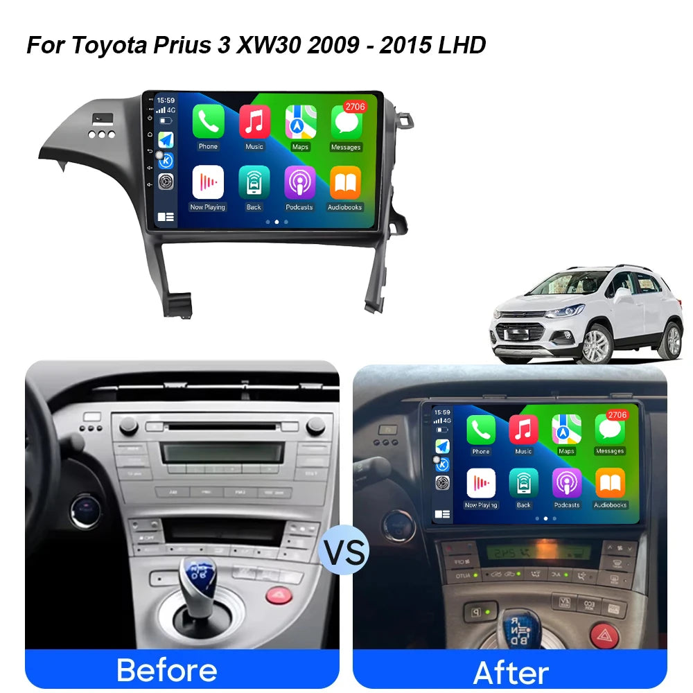 Android Auto Carplay For Toyota Prius 3 XW302009-2015 LHD/RHD Car Radio GPS Navigation Mul