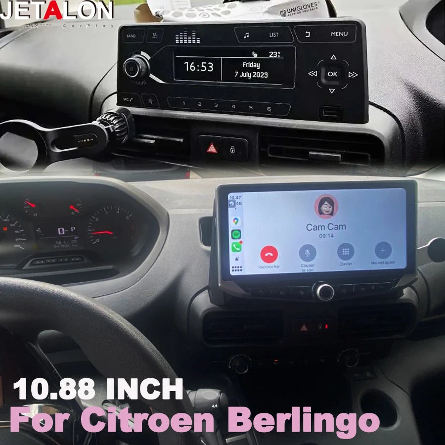 10.88 Inch Car Radio For Citroen Berlingo Peugeot Partner 2008-2022 GPS Multimedia Video P