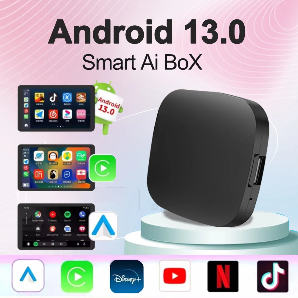 Android 13 Carplay AI Box Wireless Android Auto Smart TV Box For Youtube Netflix Toyota Ma
