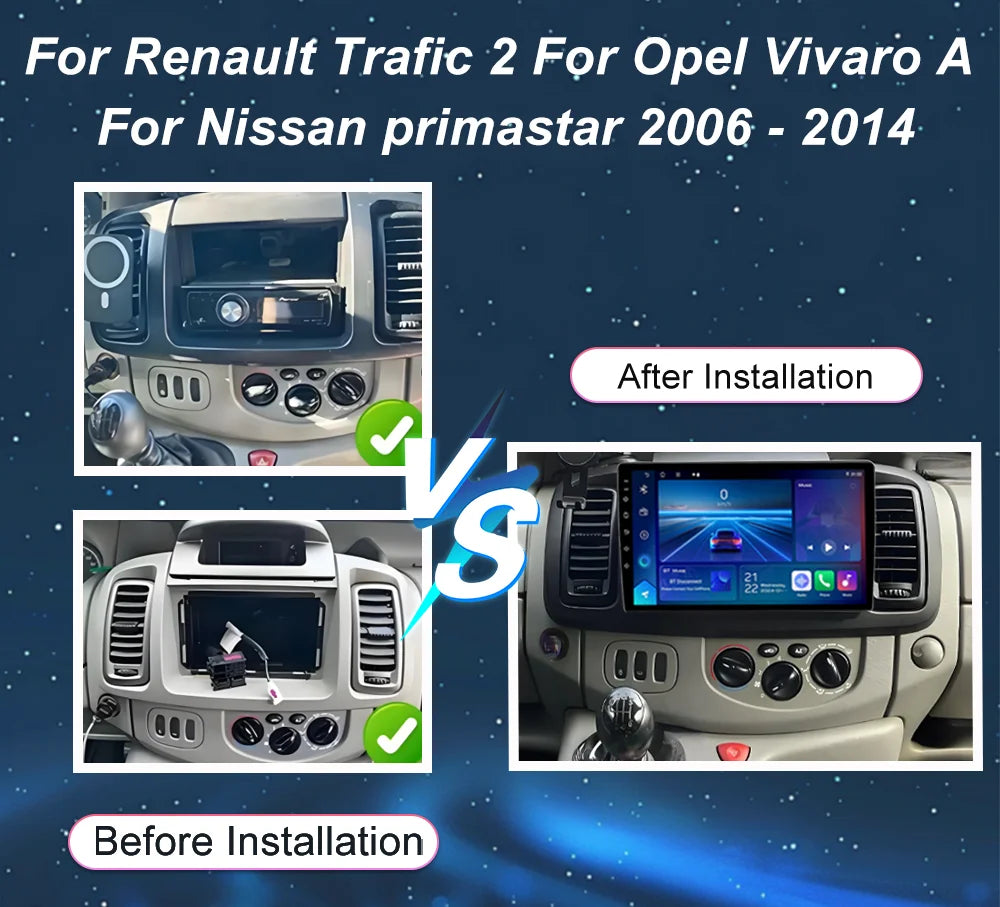 Android Car Radio For Renault Trafic 2 For Opel Vivaro A For Nissan primastar 2006 - 2014